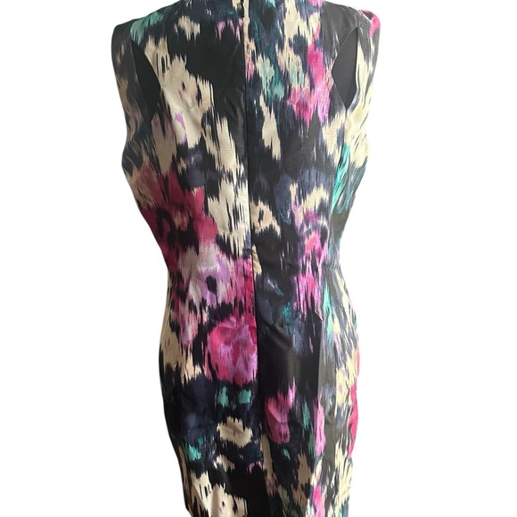 NWT Tahari Women's Vibrant Floral Watercolor Sleeveless Midi Dress Size 6P - Picture 5 of 7